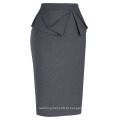 Grace Karin Womens Solid Color High Stretchy Hips-Wrapped Grey Vintage Retro Lápis Skirt CL010454-5